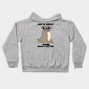 Life is Great Dogs make it Better Kids Hoodie